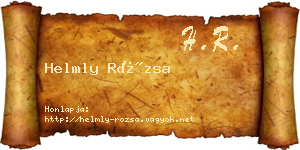 Helmly Rózsa névjegykártya